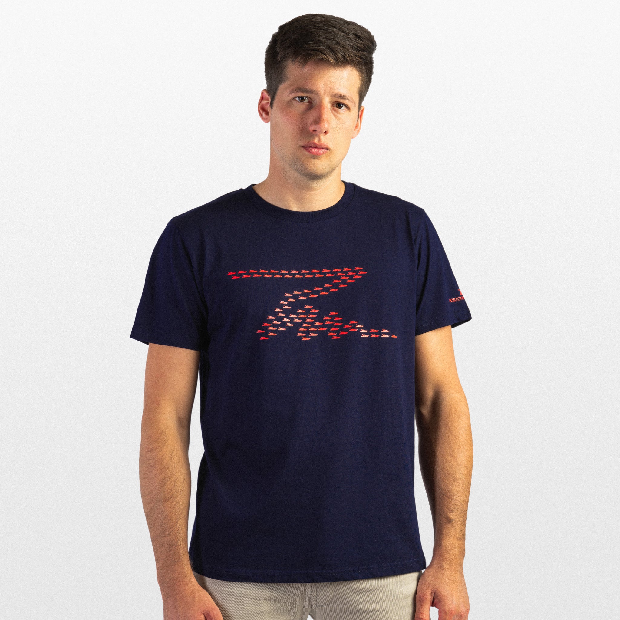 Short-sleeved T-shirt with print - BlueNavy