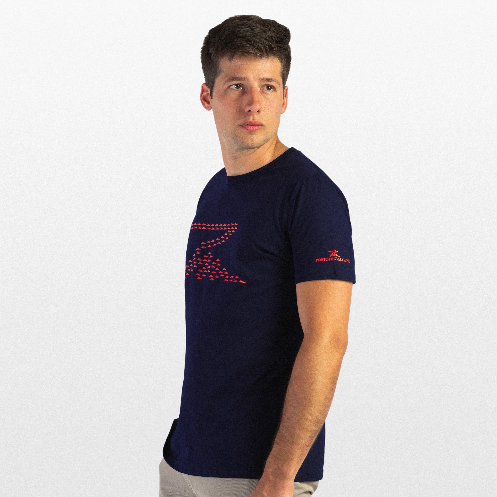 Short-sleeved T-shirt with print - BlueNavy