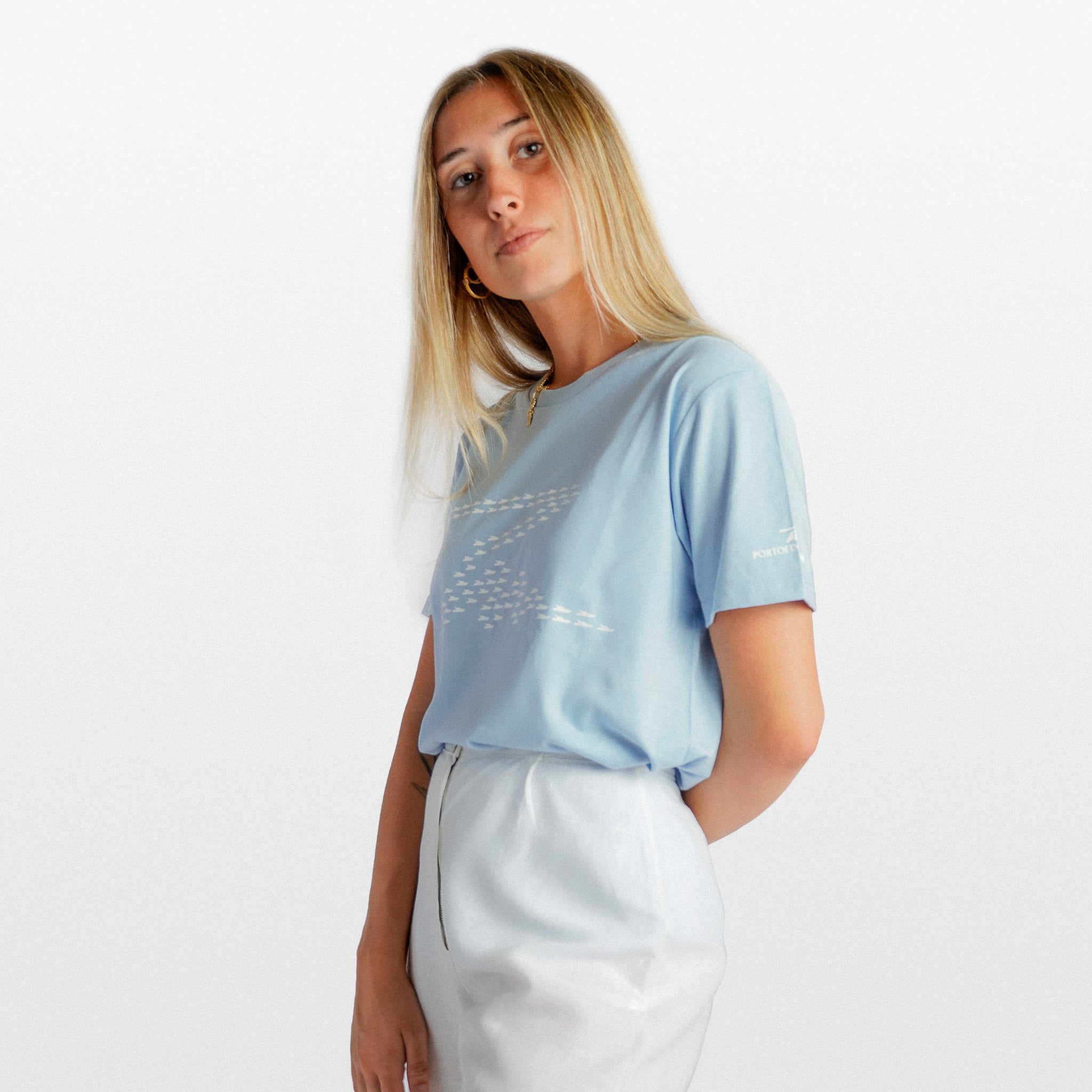 Short-sleeved T-shirt with print - SkyBlue