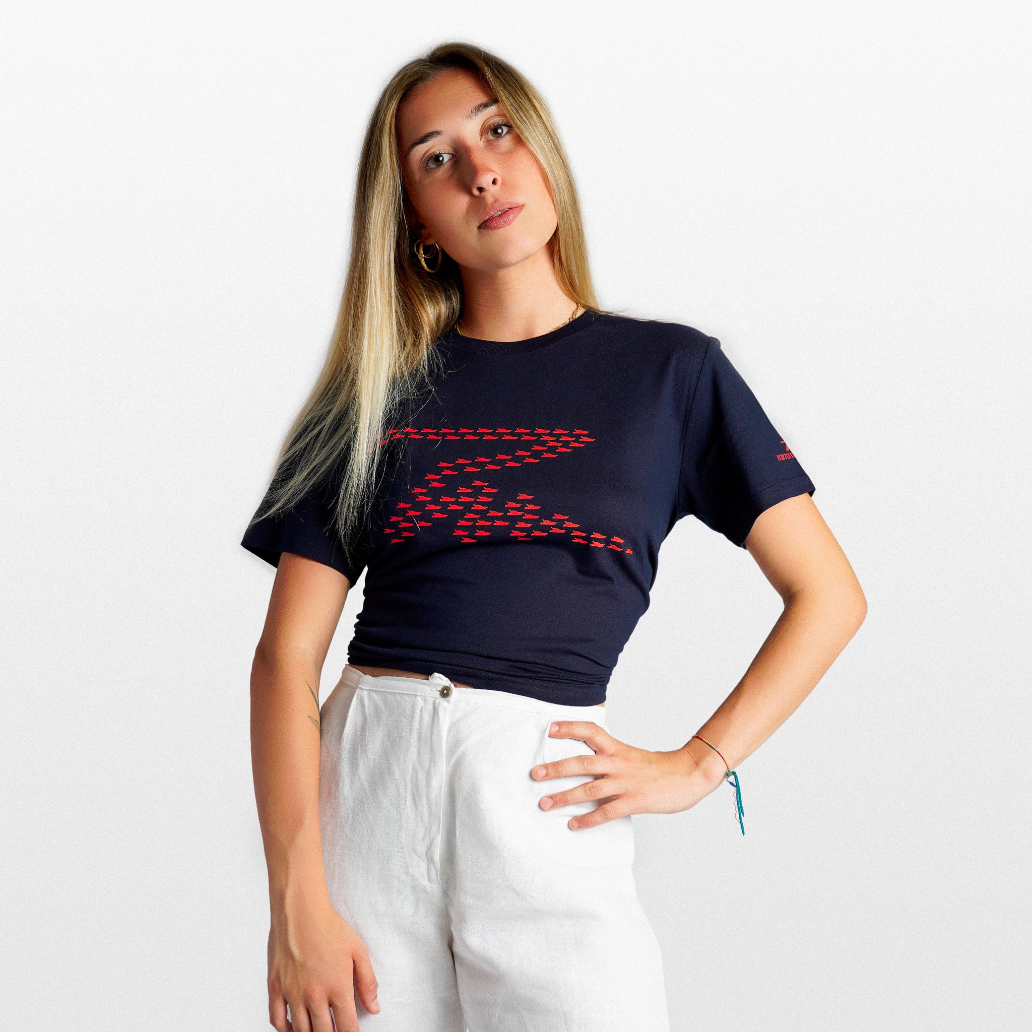 Short-sleeved T-shirt with print - BlueNavy