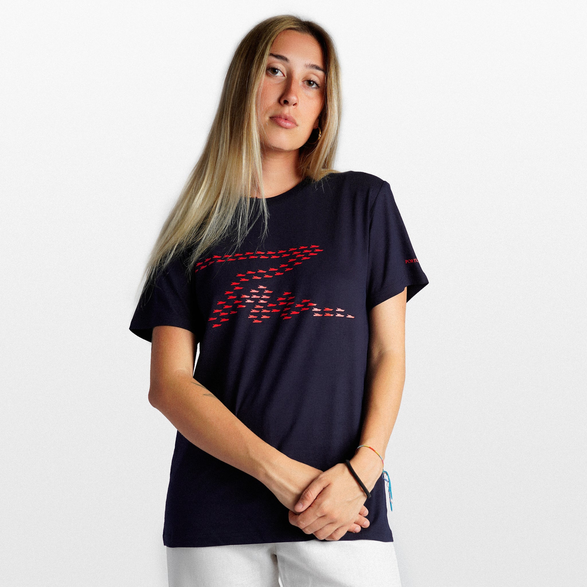 Short-sleeved T-shirt with print - BlueNavy