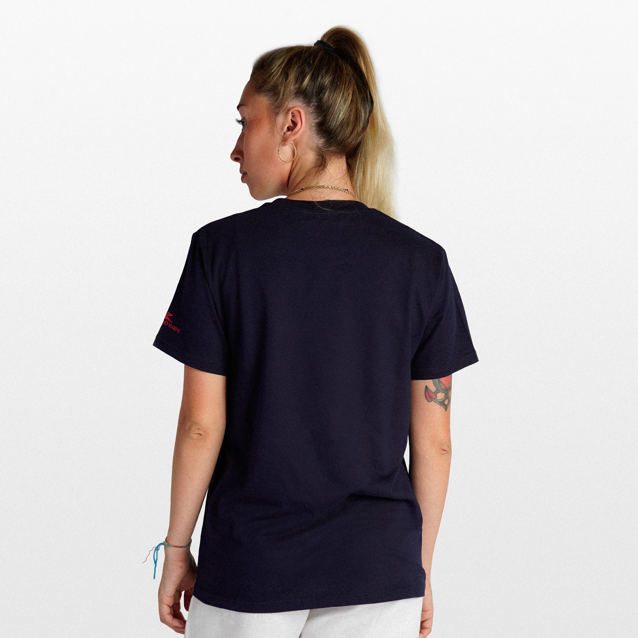 Short-sleeved T-shirt with print - BlueNavy