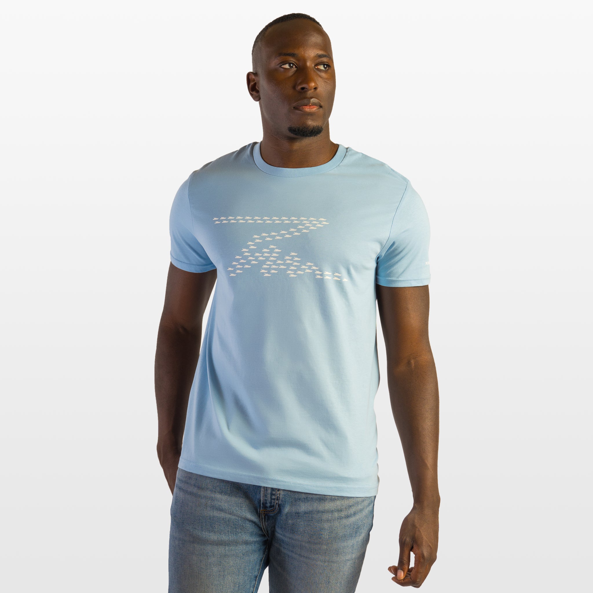 Short-sleeved T-shirt with print - SkyBlue