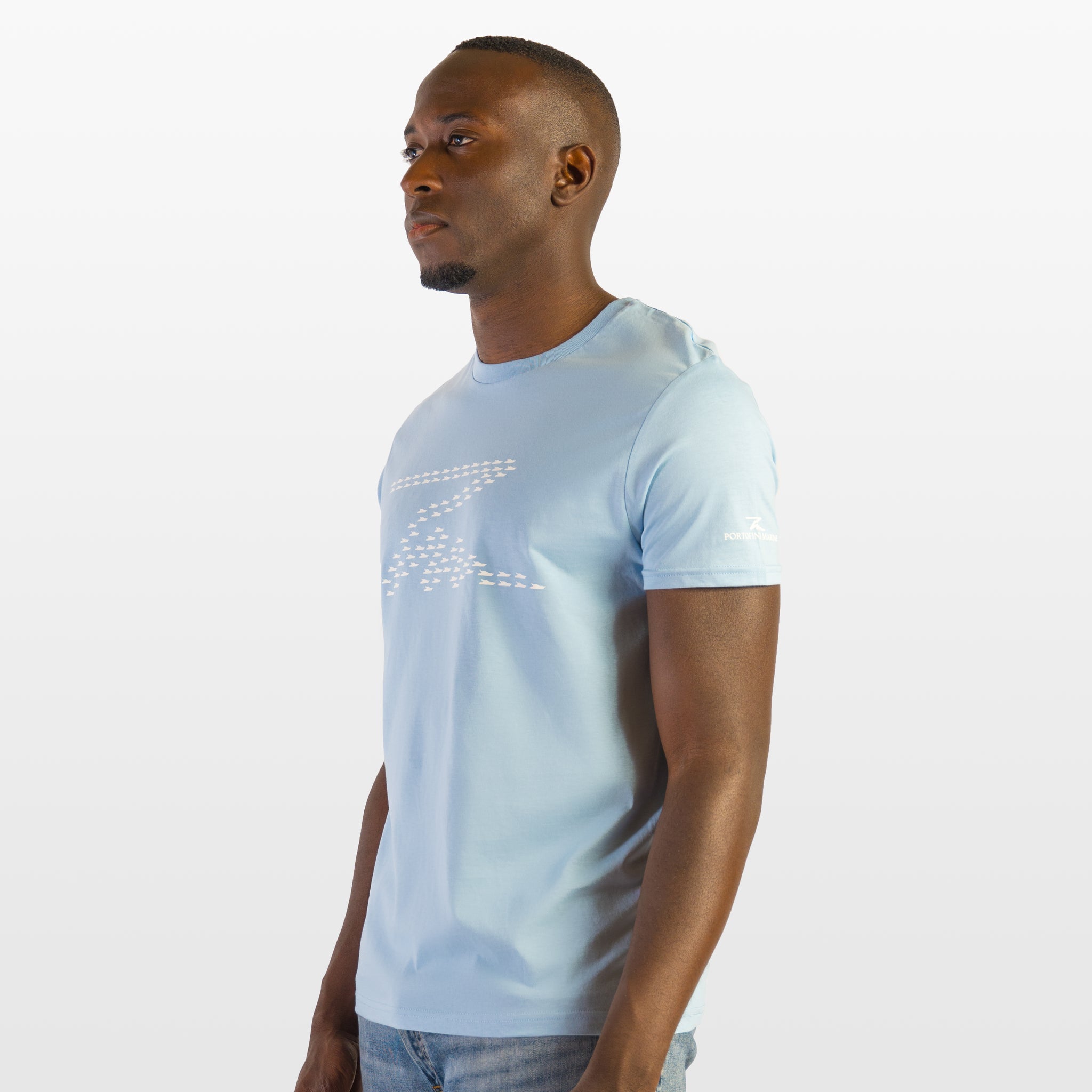 Short-sleeved T-shirt with print - SkyBlue