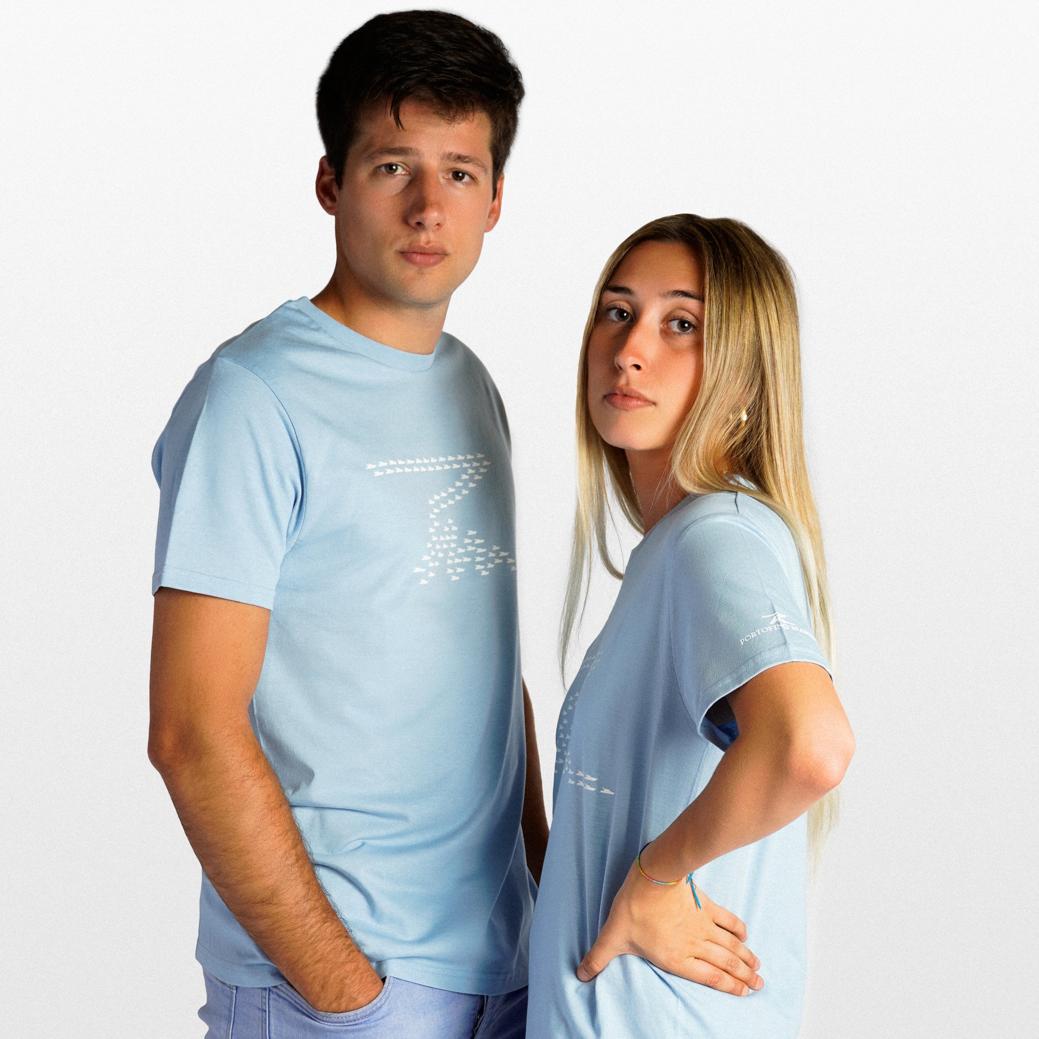 Short-sleeved T-shirt with print - SkyBlue